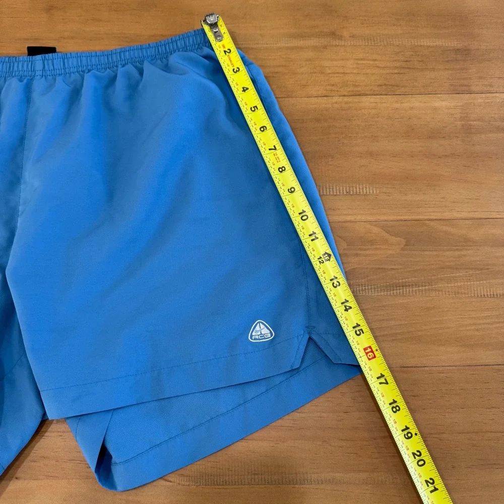 Nike ACG Dri-FIT Shorts Mens XL Blue Mesh‎ Zip Pocket Athletic Hiking 9104